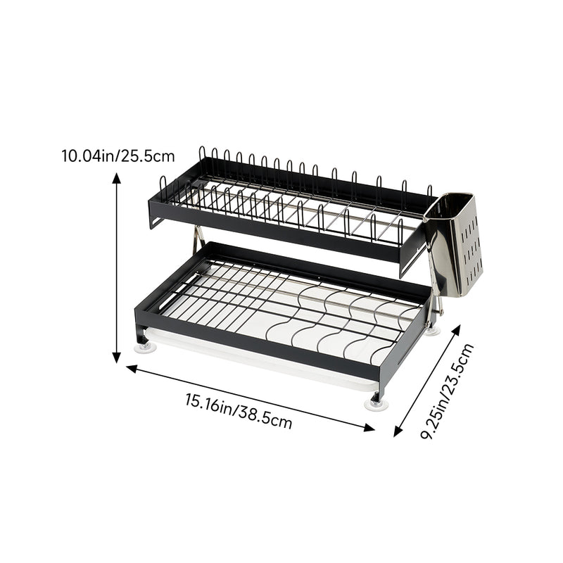 Lifeideas 2-Tier Carbon Steel Dish Drainer