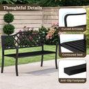 Slatted Metal Patio Garden Bench