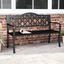 Slatted Metal Patio Garden Bench
