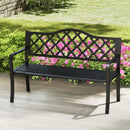Slatted Metal Patio Garden Bench