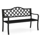 Slatted Metal Patio Garden Bench