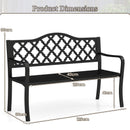 Slatted Metal Patio Garden Bench