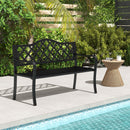 Slatted Metal Patio Garden Bench