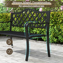 Slatted Metal Patio Garden Bench