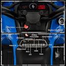 12V Electric Powered Quad Vehicle with Spring Suspension Oversized Wheels and Storage Basket-Blue