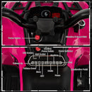 12V Electric Powered Quad Vehicle with Spring Suspension Oversized Wheels and Storage Basket-Pink
