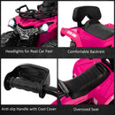 12V Electric Powered Quad Vehicle with Spring Suspension Oversized Wheels and Storage Basket-Pink