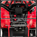 12V Electric Powered Quad Vehicle with Spring Suspension Oversized Wheels and Storage Basket-Red