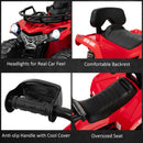 12V Electric Powered Quad Vehicle with Spring Suspension Oversized Wheels and Storage Basket-Red