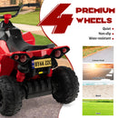 12V Kids Ride On ATV with 2 Speeds and LED Lights-Red