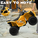 12V Kids Ride On ATV with 2 Speeds and LED Lights-Yellow
