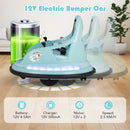 12V Kids Ride On Bumper Car with Dual Joysticks and 5 Light Effects-Blue