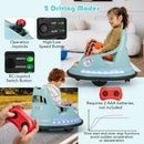 12V Kids Ride On Bumper Car with Dual Joysticks and 5 Light Effects-Blue