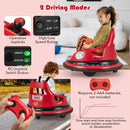 12V Kids Ride On Bumper Car with Dual Joysticks and 5 Light Effects-Red