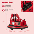 12V Kids Ride On Bumper Car with Dual Joysticks and 5 Light Effects-Red