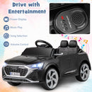 12V Kids Ride On Car with Remote Control and 4 Wheels Suspension-Black