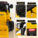 12V Kids Ride On Construction Tractor with Electric Bucket and Music-Yellow