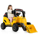 12V Kids Ride On Construction Tractor with Electric Bucket and Music-Yellow