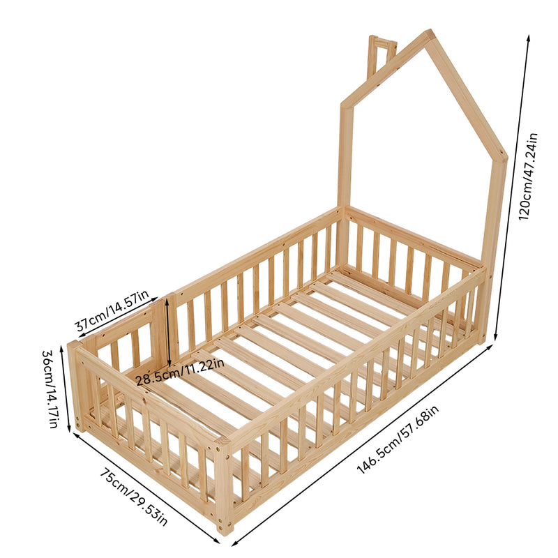 Livingandhome Playful House-Shaped Bed Frame
