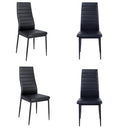 Livingandhome Set of 4 Modern Faux Leather Armless High Back Dining Chairs