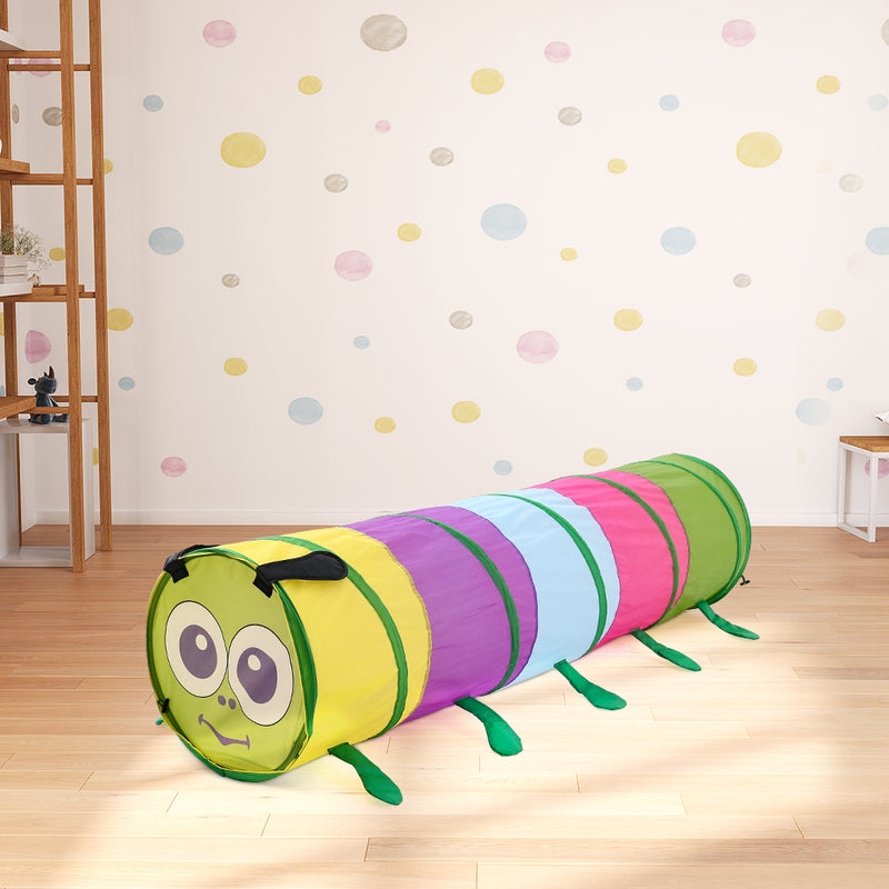 Livingandhome 6FT Caterpillar Crawl Play Tunnel Pop-up For Kids Multicoloured