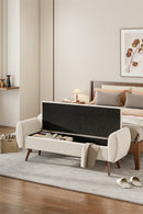 Livingandhome Teddy Fur Upholstered Storage Bench