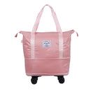 Modishion Pink Wheeled Expandable Travel Bag Wet Dry Split
