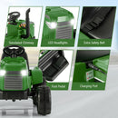 12V Kids Ride On Tractor with Trailer with Remote Control and Lights and Horn-Dark Green