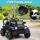 12V Kids Ride on Truck Car with Remote Control for Kid Over 3 Years Old-Black