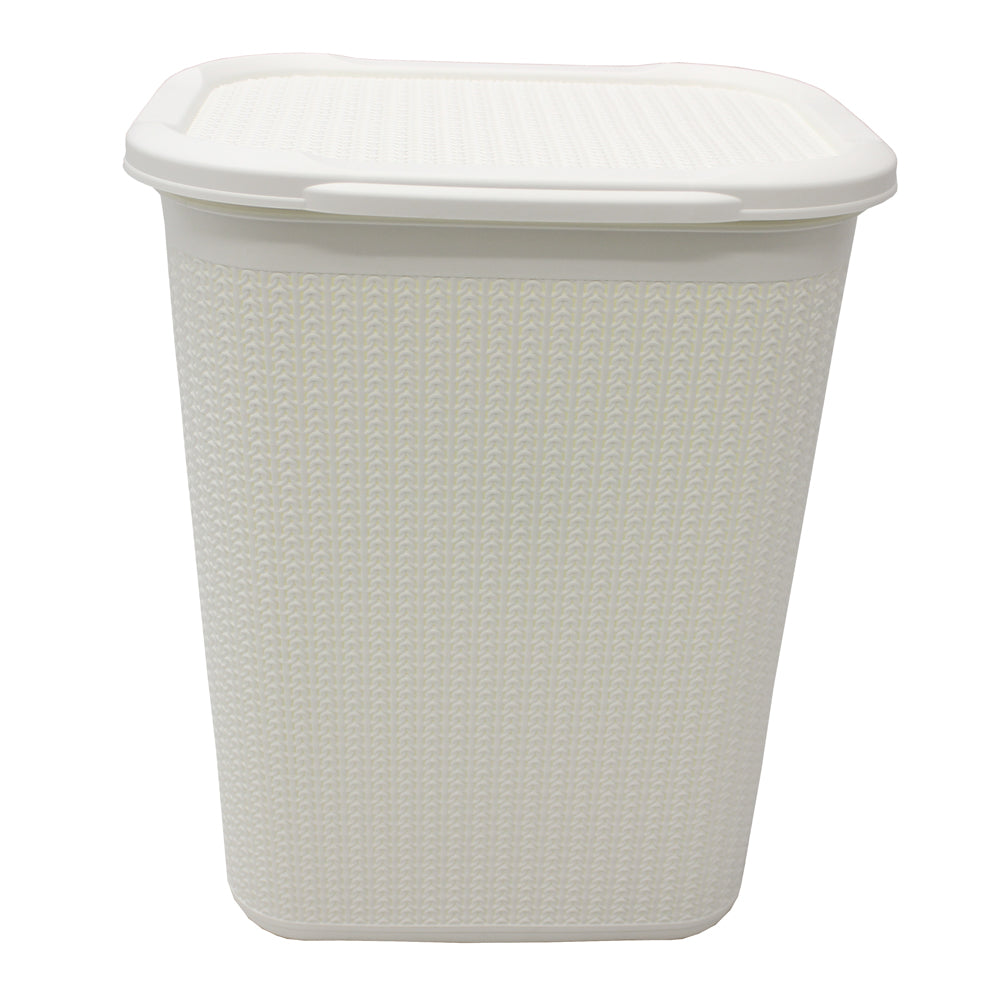 JVL Loop 50L Plastic Laundry Linen Basket, White