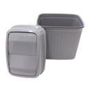 JVL Loop Toilet Brush And Lidded Bin Bathroom Set, Grey