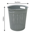 JVL Loop Toilet Brush And Round Open Bin Bathroom Set, Grey
