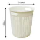JVL Loop Toilet Brush And Round Open Bin Bathroom Set, White