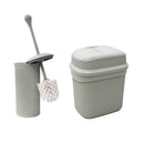 JVL Droplette Toilet Brush And Lidded Bin Bathroom Set