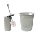 JVL Droplette Toilet Brush And Round Open Bin Bathroom Set