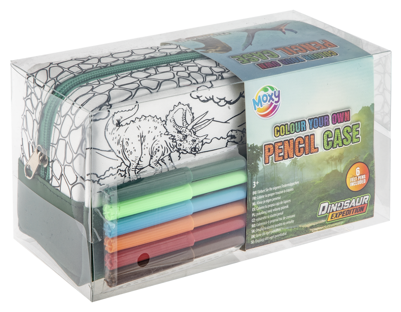 Dino Colour Your Own Pencil Case