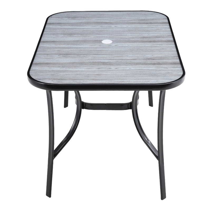 Breeins Garden Tempered Glass Wood Grain Coffee Table
