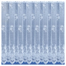 Traditional White Floral Heavy Lace Sheer Net Curtain Panel