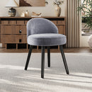 Livingandhome Modern Velvet Dressing Table Stool with Solid Wood Legs