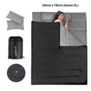 Double Sleeping Bag Extra Large Waterproof with Carrying Bag-Black