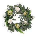 Lifeideas Farmhouse Door Artificial Rose Flower Wreath with Welcome