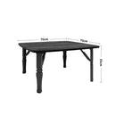Livingandhome Square 70cm Wooden Folding Coffee Table Black