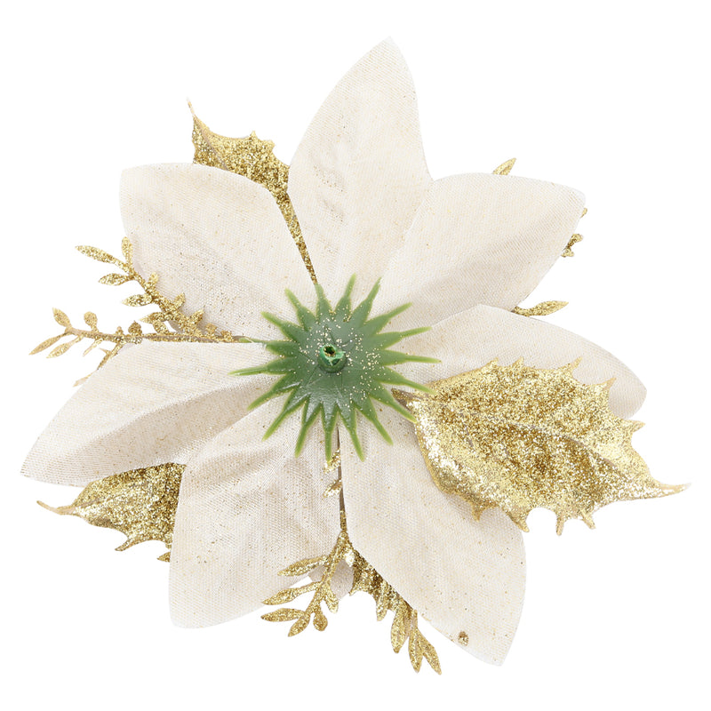 Lifeideas 24-Piece Artificial Poinsettia Christmas Tree Flowers Festive Xmas Ornaments