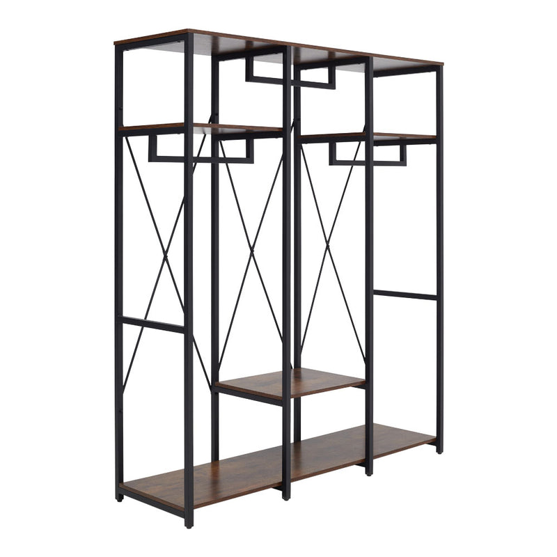 Livingandhome Large Freestanding Clothing Rack with Storage Shelves