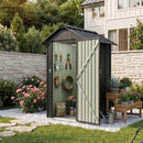 Breeins 4x4 FT Metal Apex Roof Garden Tool Storage Shed