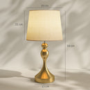 HOMCOM Table Lamps Set Of 2, Modern Bedside Lamps With USB Ports, Gold Tone