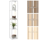 HOMCOM Floor Lamp for Living Room, Standing Lamp with Foot Switch, White