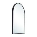 Livingandhome Arched Wall Mirror in Black Aluminum Alloy Frame