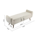 Livingandhome Teddy Fur Upholstered Storage Bench