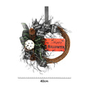 Black Bow Halloween Wreath